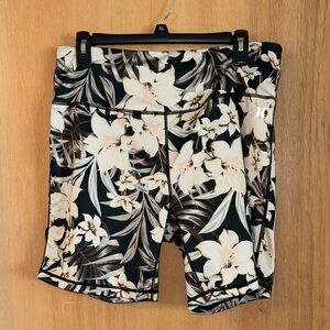 Hurley Black Floral Bike Shorts